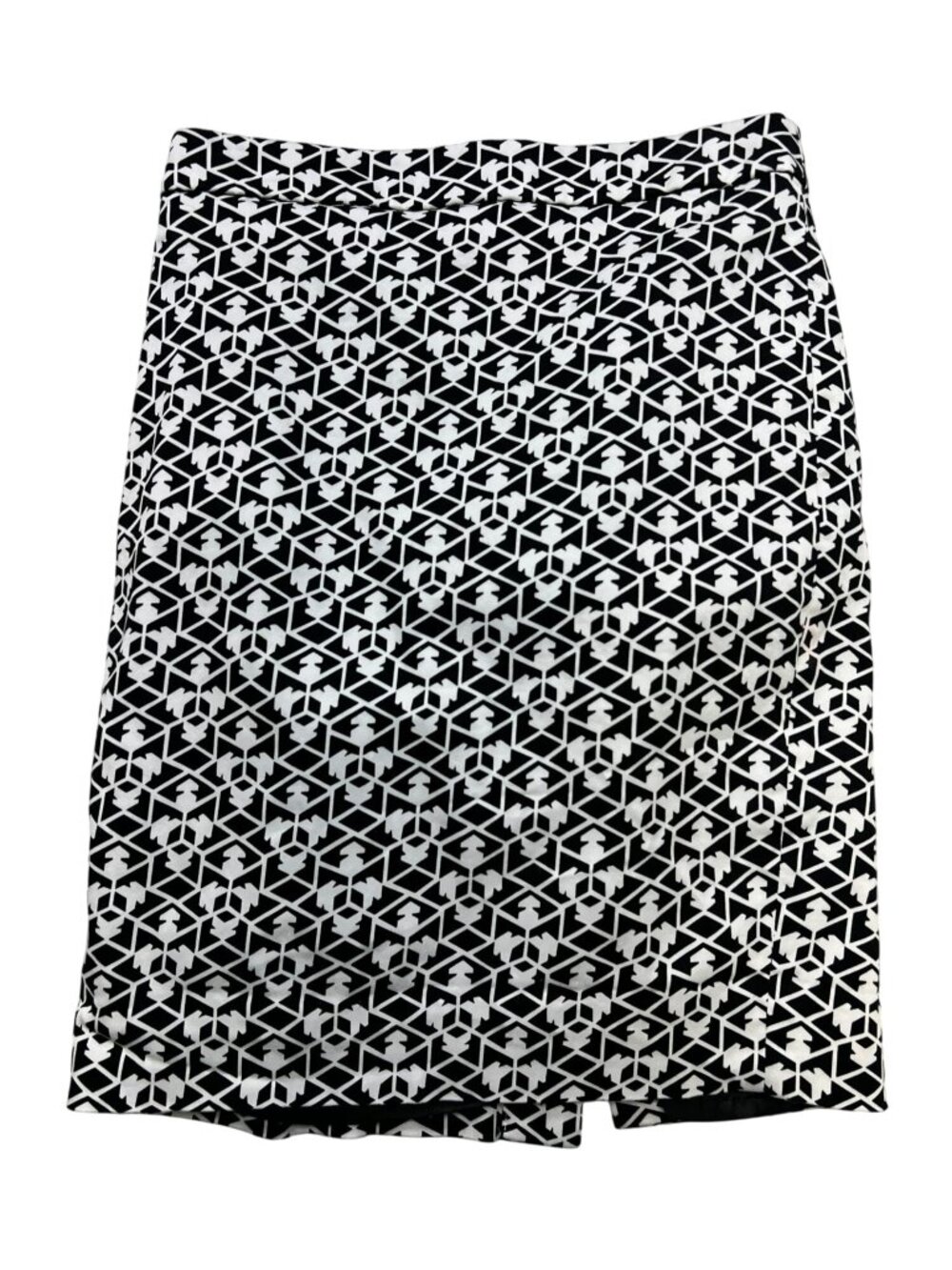 J.Crew Womens Geometric All Over Print Knee-Length Pencil Skirt Size 00 Black